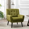 XINGHANZHENXUAN Modern Accent Chair, Armchair for Living Room, Bedroom & Home Office, Black Frame - 3 of 4