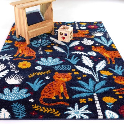 4'4x6' Sahara Animal Kids' Rug Blue - Balta Rugs : Target