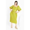 Women's Plus Size Krista Pleat Dress - chartreuse | CITY CHIC - 2 of 4