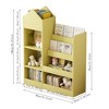 Wooden Kids Bookshelf Toy Storage Organizer with Bookcase, Kid's Bin Storage Unit with 6 Compartments 2 Baskets Bins Toys Box Organizer - 2 of 4