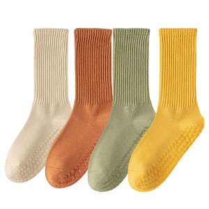 Anna-Kaci 4-Pack Women's Anti-Slip Yoga Socks with Grips Comfortable Ribbed Design for Exercise and Indoor Use - 1 of 4
