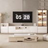 ATJafurn Modern 3 Piece Living Room Entertainment Center Set Includes TV Stands, Glass Display Cabinet and Nightstand For 85 Inch TV, White - 3 of 4