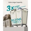 2-Section Laundry Basket with Wheels, Removable Bags, Steel Frame, 50.2 Gallons (190 L) - 3 of 4