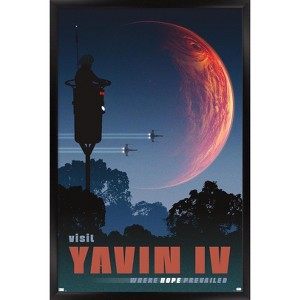 Trends International Star Wars: Yavin 4 - Where Hope Prevailed by Russell Walks Framed Wall Poster Prints - 1 of 4