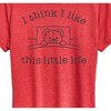 Women's - Instant Message - I Think I Like This Little Life Bear In Bed Short Sleeve Graphic T-Shirt - 2 of 4