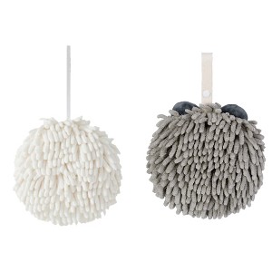 REGALWOVEN 2 Pcs Comfortable Soft Absorbent Chenille Fuzzy Hand Towels - 1 of 4