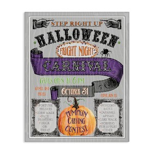 Stupell Industries Halloween Fright Night Carnival Sign Canvas Art - 1 of 4