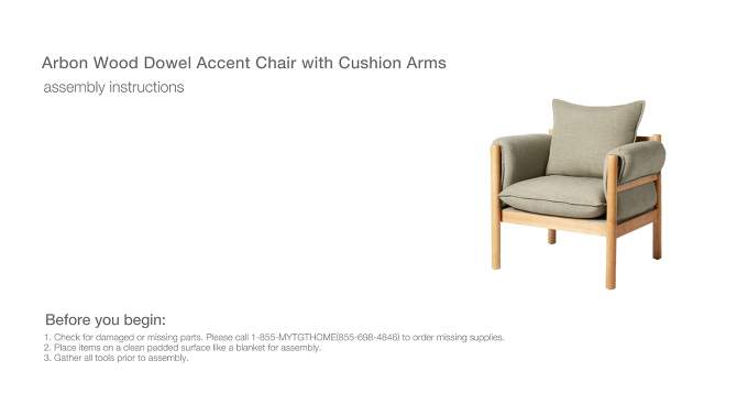 Arbon Wood Dowel Accent Chair with Cushion Arms - Threshold™ designed with Studio McGee, 2 of 15, play video