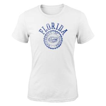 NCAA Florida Gators Girls' White Crew Neck T-Shirt