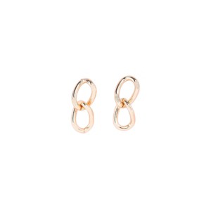 Slickblue Gold Linked Chain Drop Earrings, Double Oval Hoop Design, Trendy Dangle Jewelry, 1" - 1 of 2