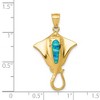 Black Bow Jewelry 14k Yellow Gold & Synthetic Blue Opal Textured Pendant, 20 x 33mm - 4 of 4