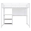 Full Size Loft Bed with Desk, 3 Shelves and Ladder - 3 of 4