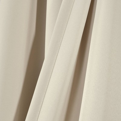 Neutral Polyester Ruffled Light-Filtering Rod Pocket Curtains, 84" x 40"