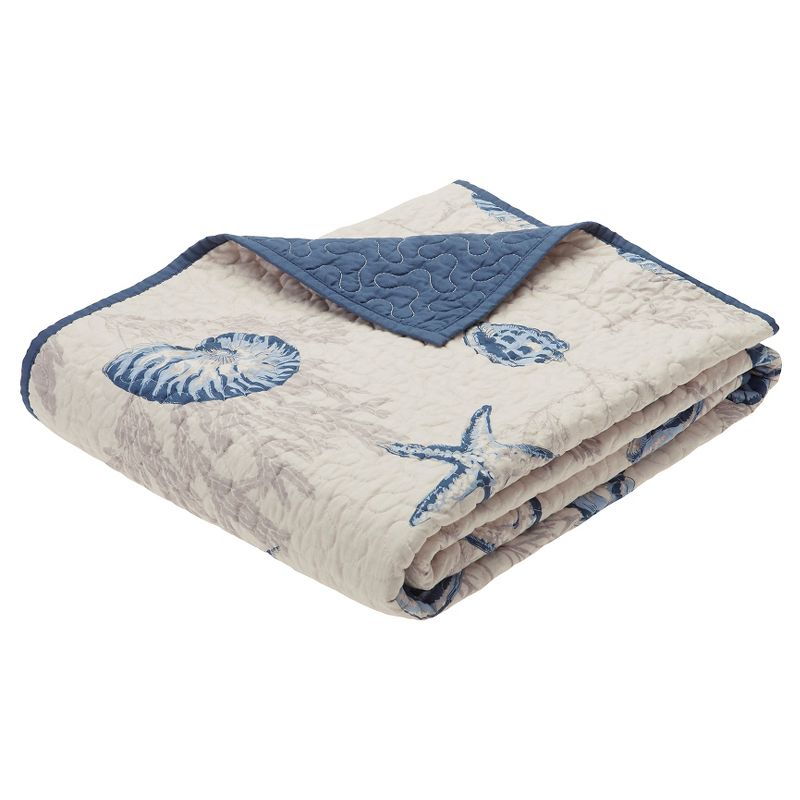 60&#34;x70&#34; Nantucket Oversized Quilted Throw Blanket Blue, 1 of 4