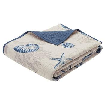 60"x70" Nantucket Oversized Quilted Throw Blanket Blue