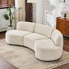 Christopher Knight Home Varo 100.75" Modern 3-Seater Wooden Boucle Upholstered Curved Sofa - 2 of 4