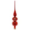 Golden Bell Collection 13.25 In Shiny Red Finial W/Gold Design Reflector Tree Topper Tree Toppers - 4 of 4