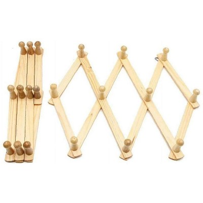 LunaLulinlk Wall Hanger: Wooden Coat Rack Wall Mounted, Hat Racks for Baseball Caps, Mug Rack, 10 Peg Hooks, Natural