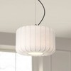 Possini Euro Design Jaime 12" Modern Pendant Ceiling Light Fixture Dining Room Over Table Kitchen Island Foyer Drum Matte Black and White Metal Mini - 2 of 4
