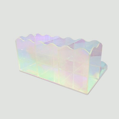 Cur8 Acrylic Iridescent Makeup Holder with Tray