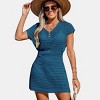 Women's Crochet Knit Cutout V-Neck Mini Cover-Up Dress - Cupshe - 2 of 4