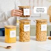 Talented Kitchen 6 Pack Square Glass Containers with Bamboo Lids & Preprinted Labels for Organizing (24 fl.oz, 37 fl.oz., 51 fl.oz.) - 4 of 4