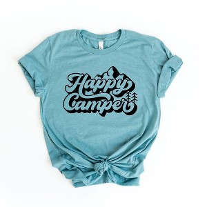 Simply Sage Market Women's Happy Camper Mountain Short Sleeve Graphic Tee - 1 of 3