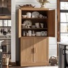 Modern Black Wooden Storage Cabinet - 6 Tier Organizer with Four Doors - 3 of 4