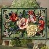 CHLOE Lighting Butterfly & Roses Tiffany-glass Window Panel 27x19 - 4 of 4