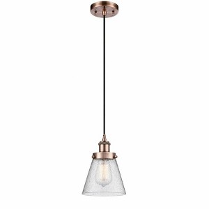 Cone - 1 Light Cord Hung Mini Pendant In Industrial Style-9 Inches Tall and 6 Inches Wide - 1 of 1