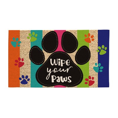 Evergreen Flag Colorful Wipe Your Paws Coir Mat