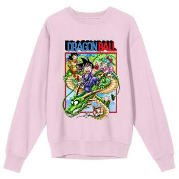 Dragon Ball Classic Poster Art Crew Neck Long Sleeve Cradle Pink Women's Sweatshirt