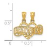 Black Bow Jewelry 14k Yellow Gold Best Friend Heart Set of 2 Pendants, 19mm - 4 of 4