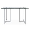 Ming 47"x 31.5" Rectangular Minimalist Transparent Glass Dining Table With Chrome Metal Legs-Maison Boucle - 3 of 4