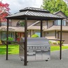 8'x6' Grill Gazebo Hardtop, Aluminum BBQ Gazebo with Double Galvanized Roof & Side Shelves, Outdoor Hardtop Gazebo for Patio Lawn Garden Deck - 2 of 4