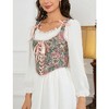 Whizmax Women's Vintage Floral Corset Lace-Up Fishbone Print Vest Renaissance pirate costume Apricot flower S - 3 of 4