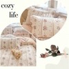 Ruffle Duvet Cover Queen with Pink Flower Print and Lace, Cotton Princess Bedding Set for Teen Girls - 3 of 4
