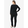 Roaman's Women's Plus Size Velour Tunic & Pant Set - image 3 of 4