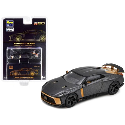 Nissan GT-R50 by Italdesign Liquid Kinetic Gray Metallic & Gold Goodwood Version Ltd Ed to 2400 pcs 1/64 Diecast Car by Era Car