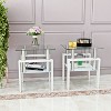 NicBex Modern Tempered Glass Square Coffee Table with Storage Shelf,Side Table with Metal Legs,Center Table for Living Room - 2 of 4