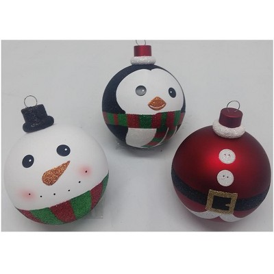 Holiday Shatterproof Hand-Painted 4" Plastic Ornament Set