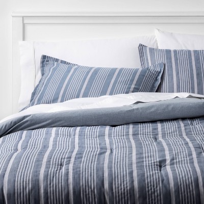Full/Queen Classic Stripe Comforter & Sham Set Blue - Threshold™