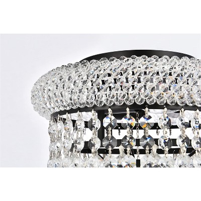 Primo 10-inch Matte Black and Clear Crystal Flush Mount Light