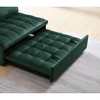 CAVINAS Armless Convertible Sleeping Single Sofa Bed Velvet Upholstered Couch with Removable Back for Apartment - 3 of 4