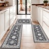 FURNIinspire Floor Mats 3 Piece Farmhouse Kitchen Rug Washable Area Rugs Non Skid Bohemian Mat for Hallway Entryway, Grey, 60"*20" - 2 of 4