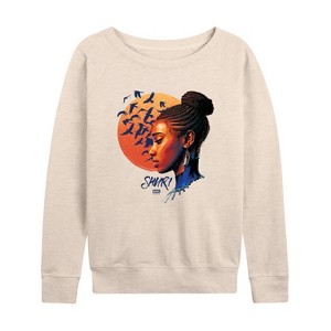 Women's - Marvel - Black Panther Shuri Portrait Lightweight French Terry Wide Neck Long Sleeve Graphic Shirt - 1 of 4
