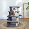 VisioGear 4 Levels Cat Steps, Pet Stairs Carpeted Ladder, Kitten Tree Climber with Scratching Posts, Gray, 23.5"*15.8"*25.3" - 4 of 4