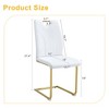 Infurnic Dining Chairs Modern Style Set of 6 Gold Metal Chair Legs, Suitable for Restaurants, Kitchens, Conference Rooms, White, 15.7"*16"*37.4" - 3 of 4