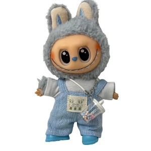 Blue Overalls Set for Labubu Out on the Town - 1 of 4