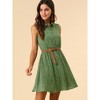 INSPIRE CHIC Women's Floral Sleeveless Half Placket Mini Belted Summer Dress - 2 of 4